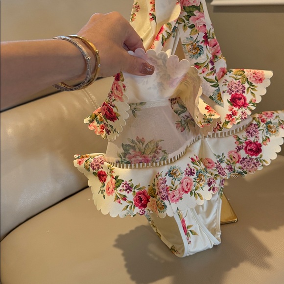 Zimmermann ruffle trim floral lace details swimsuit sz - Picture 10 of 17